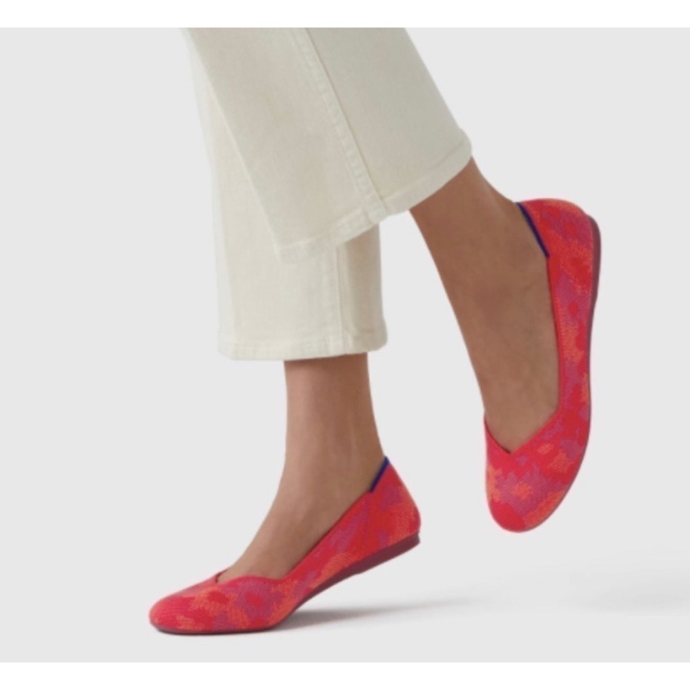 Rothy's Red Botanicamo Rounded Toe Ballet Flats
